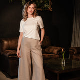 The Palazzo Linen Pants - Beige