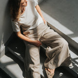 The Palazzo Linen Pants - Beige