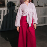The Palazzo Linen Pants - Fuchsia