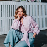 The Palazzo Linen Pants - Aqua