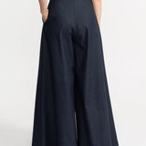 The Palazzo Cotton Trousers - Denim Blue