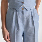 The Figa Linen Trousers - Sky Blue