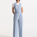 The Figa Linen Trousers - Sky Blue