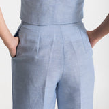 The Figa Linen Trousers - Sky Blue