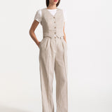 The Figa Linen Trousers - Beige