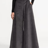 The Palazzo Corduroy Trousers - Light Grey