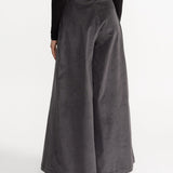The Palazzo Corduroy Trousers - Light Grey