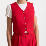 The Figa Linen Set - Red