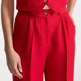 The Figa Linen Trousers - Red