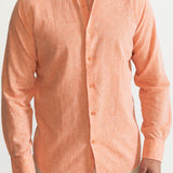 The Godeanu Linen Shirt - Orange