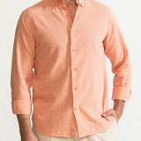 The Godeanu Linen Shirt - Orange