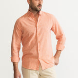 The Godeanu Linen Shirt - Orange