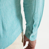 The Godeanu Linen Shirt - Aqua