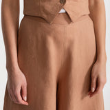 The Palazzo Linen Pants - Cappuccino