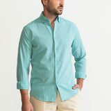 The Godeanu Linen Shirt - Aqua