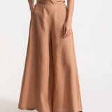 The Palazzo Linen Pants - Cappuccino