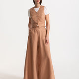 The Palazzo Linen Pants - Cappuccino