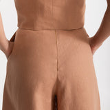 The Palazzo Linen Pants - Cappuccino