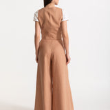The Palazzo Linen Pants - Cappuccino