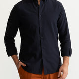 The Godeanu Linen Shirt - Navy Blue