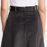 The Dorna Corduroy Skirt - Light Grey
