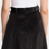 The Dorna Corduroy Skirt - Charcoal Grey