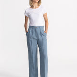 The Figa Linen Trousers - Slate Blue