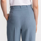 The Figa Linen Trousers - Slate Blue