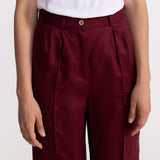The Figa Linen Trousers - Bordeaux