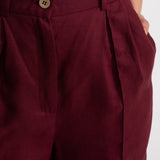 The Figa Linen Trousers - Bordeaux