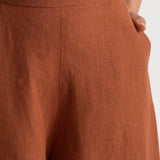 The Palazzo Linen Pants - Terracotta