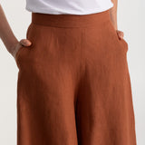The Palazzo Linen Pants - Terracotta