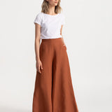 The Palazzo Linen Pants - Terracotta