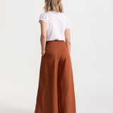 The Palazzo Linen Pants - Terracotta