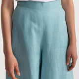 The Palazzo Linen Pants - Aqua