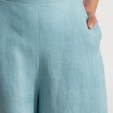 The Palazzo Linen Pants - Aqua
