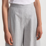The Palazzo Cotton Pants - Grey Stripes