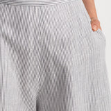 The Palazzo Cotton Pants - Grey Stripes