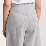 The Palazzo Cotton Pants - Grey Stripes