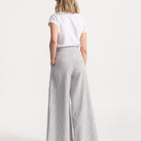 The Palazzo Cotton Pants - Grey Stripes