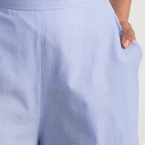 The Palazzo Cotton Pants - Baby Blue