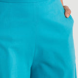 The Palazzo Cotton Pants - Aqua