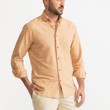 The Godeanu Linen Shirt - Peach
