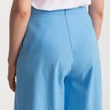 The Palazzo Cotton Pants - Mediterranean Blue