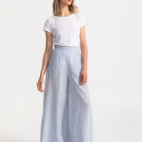 The Palazzo Linen Pants - Blue Stripes
