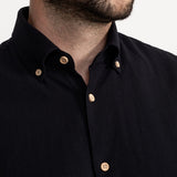 The Godeanu Linen Shirt - Black