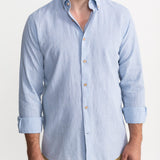 The Godeanu Linen Shirt - Mist Blue