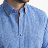 The Godeanu Linen Shirt - Sea Blue