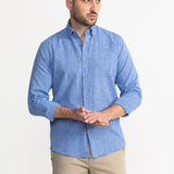The Godeanu Linen Shirt - Sea Blue