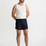 The Linen Boxer Shorts - Navy Blue